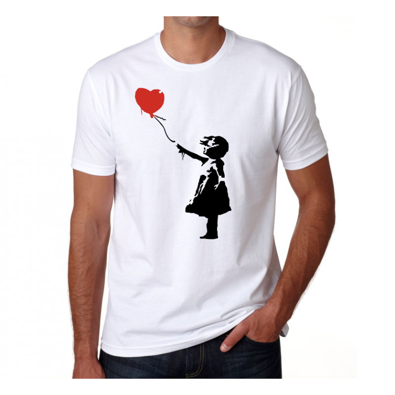 Sin Artista - Camiseta blanca Niña globo corazón (Adulto - niño)