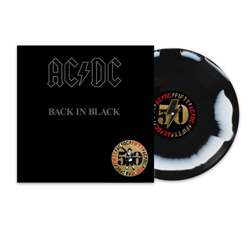 AC/DC - Vinilo Back In Black - 50 Aniversario BLANCO Y NEGRO